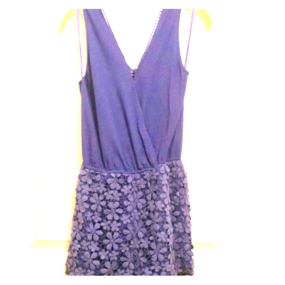 Blue chiffon and daisy lace romper!